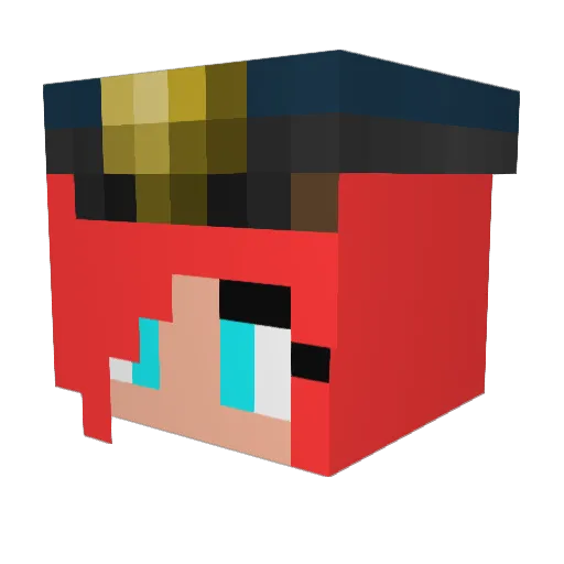Neguinpvp Minecraft avatar head, 3D render