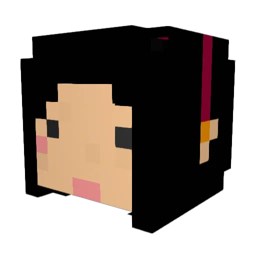 Neiina Minecraft avatar head, 3D render