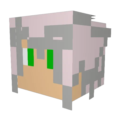 Neikroz Minecraft avatar head, 3D render