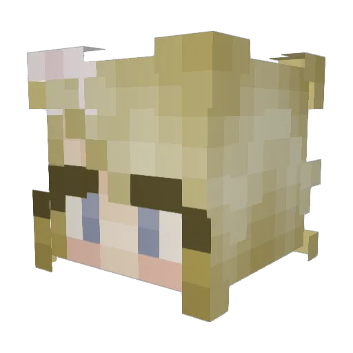 NeinaLy Minecraft avatar head, 3D render