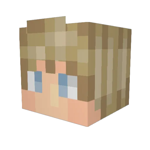 Neinato Minecraft avatar head, 3D render