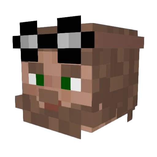 Neini Minecraft avatar head, 3D render