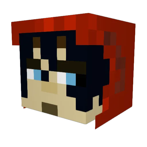 Neinsha Minecraft avatar head, 3D render