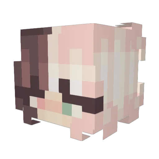 Neiryu Minecraft avatar head, 3D render