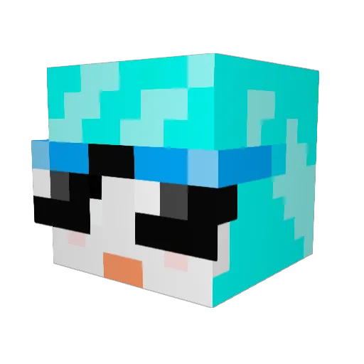 Neiwon Minecraft avatar head, 3D render