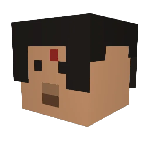 Neizeies Minecraft avatar head, 3D render