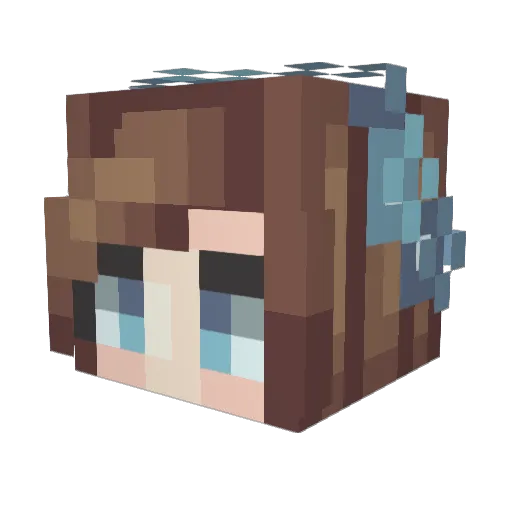 Neja_ Minecraft avatar head, 3D render