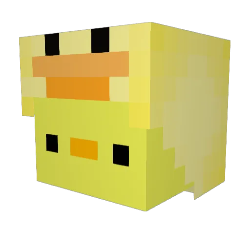 Neju2 Minecraft avatar head, 3D render