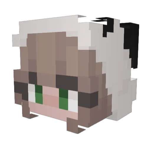 Nek0Lis Minecraft avatar head, 3D render