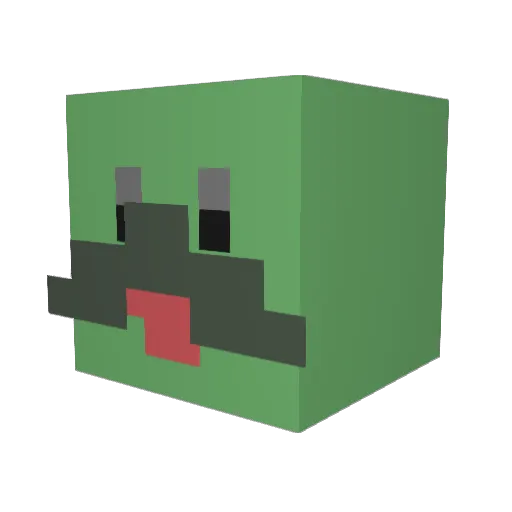 Nekemaru Minecraft avatar head, 3D render
