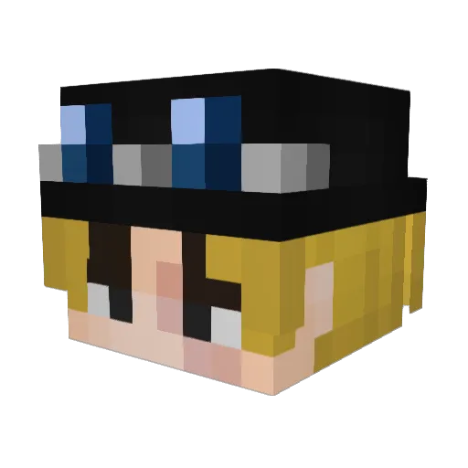 Nekily Minecraft avatar head, 3D render