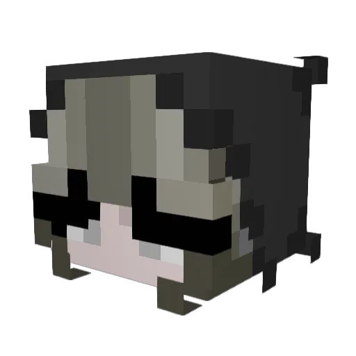 Neknu Minecraft avatar head, 3D render