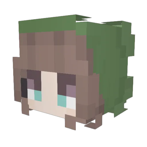 Neko205 Minecraft avatar head, 3D render
