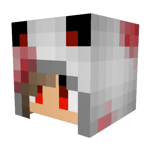 NekoAbi Minecraft avatar head, 3D render
