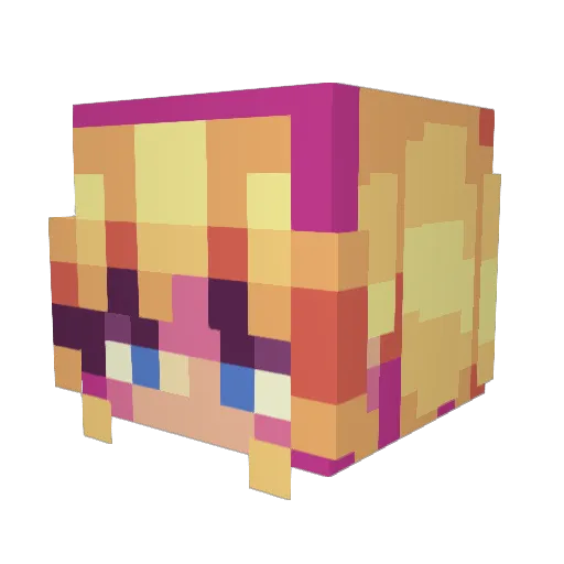 NekoELLE Minecraft avatar head, 3D render
