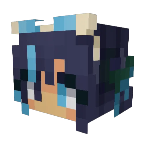 NekoHazard Minecraft avatar head, 3D render