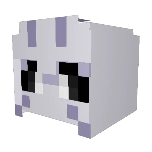 NekoIsopods Minecraft avatar head, 3D render