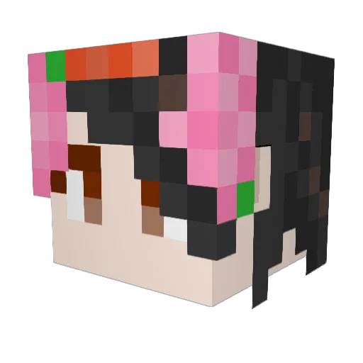 NekoKamiku Minecraft avatar head, 3D render