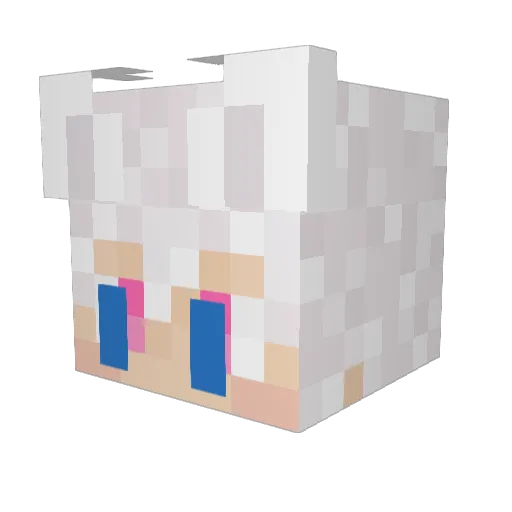 NekoKhon Minecraft avatar head, 3D render
