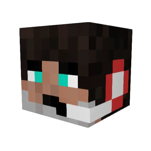 NekoKmikaz Minecraft avatar head, 3D render