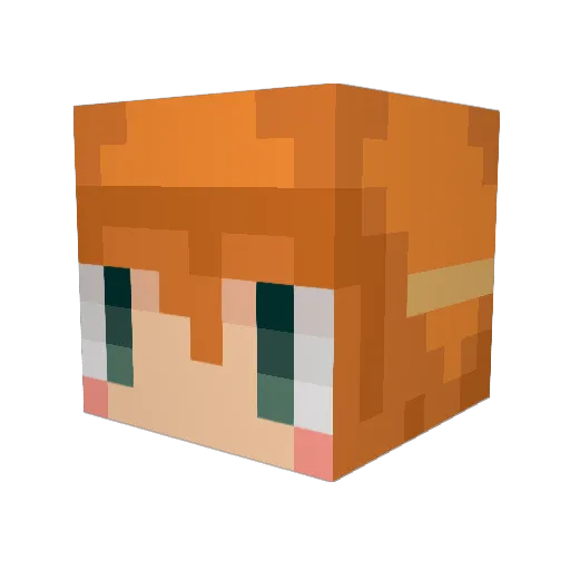 NekoKoban Minecraft avatar head, 3D render