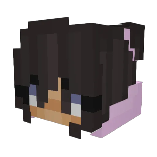 NekoM Minecraft avatar head, 3D render
