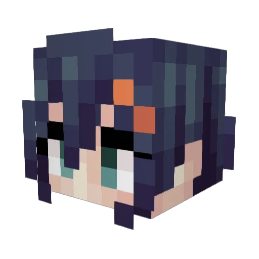NekoMagala Minecraft avatar head, 3D render