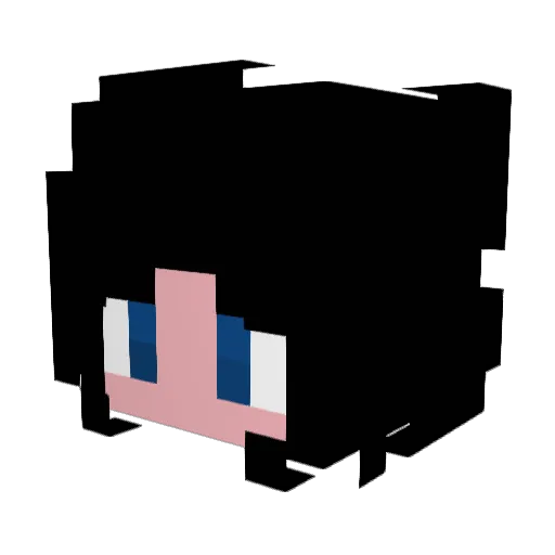 NekoMlekokiss Minecraft avatar head, 3D render