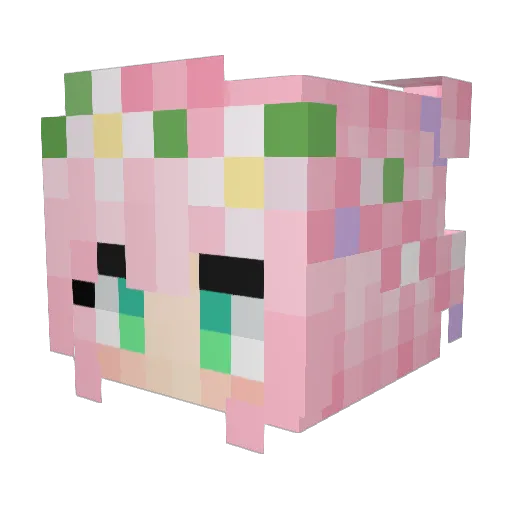 NekoPhantom Minecraft avatar head, 3D render