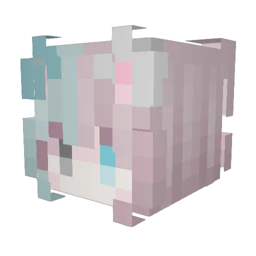 NekoSharky Minecraft avatar head, 3D render