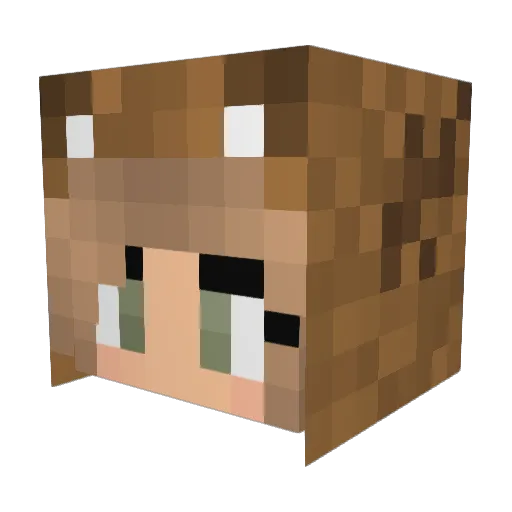 NekoVxie Minecraft avatar head, 3D render