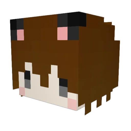 NekoYu0428 Minecraft avatar head, 3D render