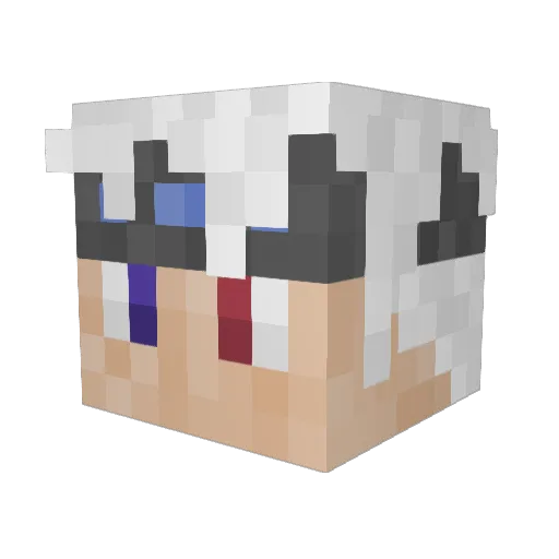 Neko_Grenade Minecraft avatar head, 3D render