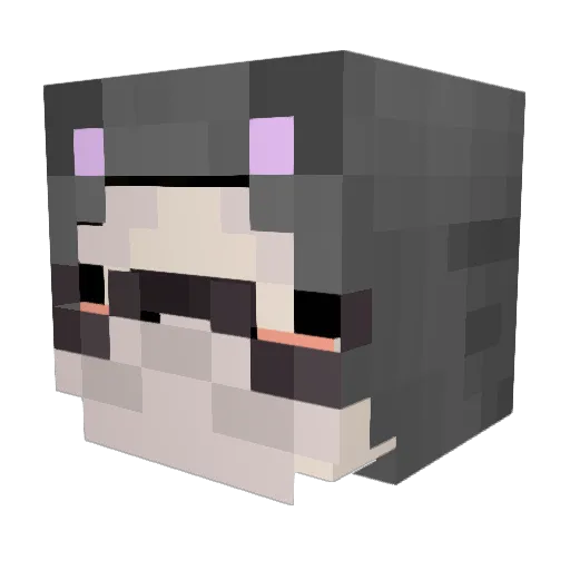 Neko_Oji Minecraft avatar head, 3D render