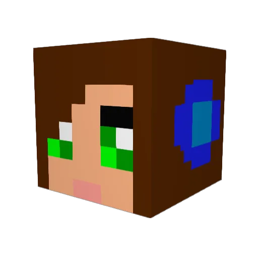 Neko_moon Minecraft avatar head, 3D render
