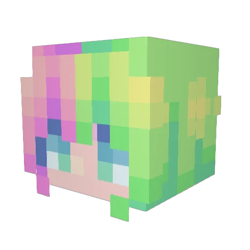 Nekobury Minecraft avatar head, 3D render