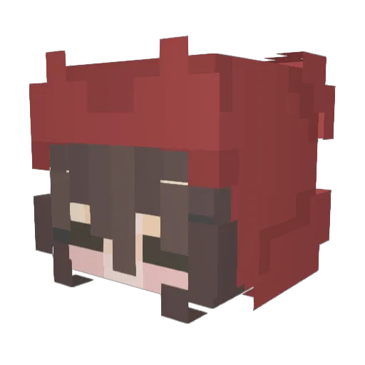 Nekochan07 Minecraft avatar head, 3D render