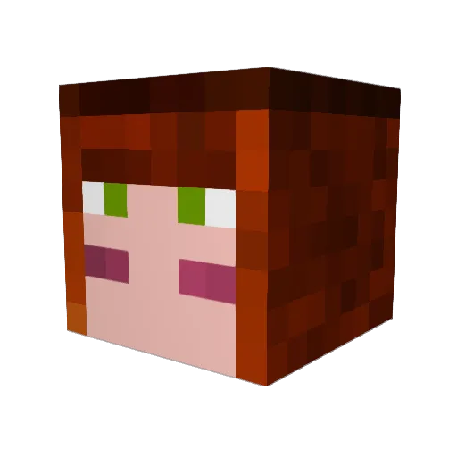 Nekodi Minecraft avatar head, 3D render