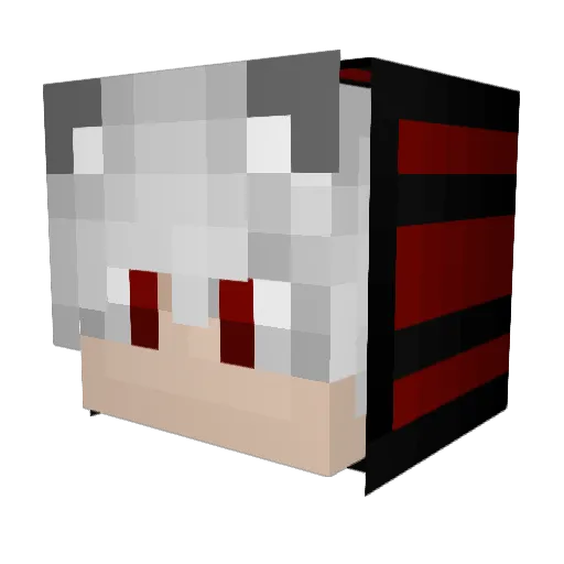 Nekoflofi Minecraft avatar head, 3D render