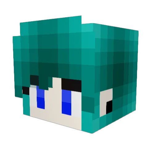 Nekogaml Minecraft avatar head, 3D render