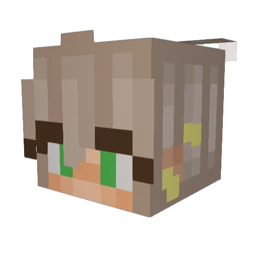 Nekogi Minecraft avatar head, 3D render