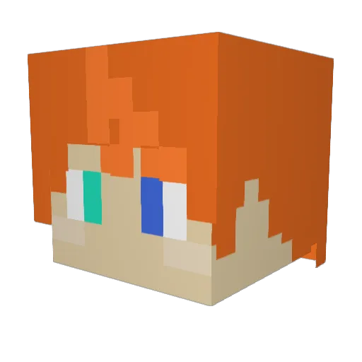 Nekohack Minecraft avatar head, 3D render