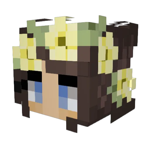 Nekohug Minecraft avatar head, 3D render