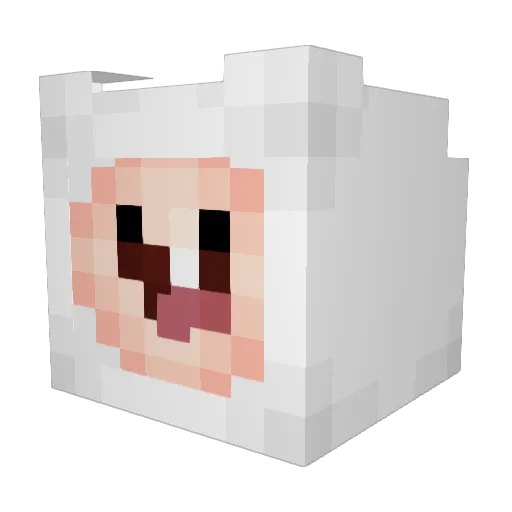 Nekojanaiyo Minecraft avatar head, 3D render