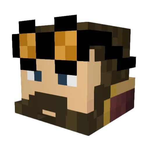 Nekok0snuss Minecraft avatar head, 3D render