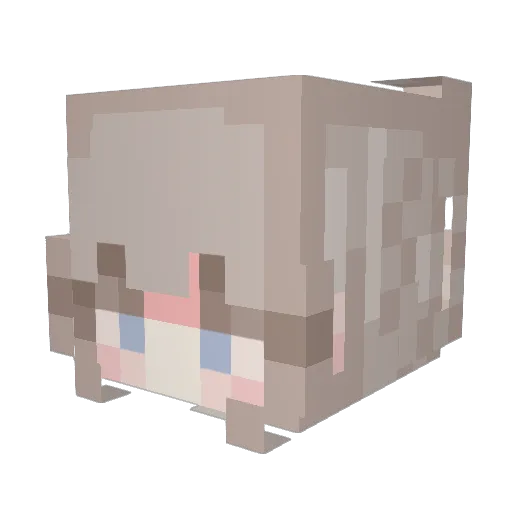 NekokoVT Minecraft avatar head, 3D render