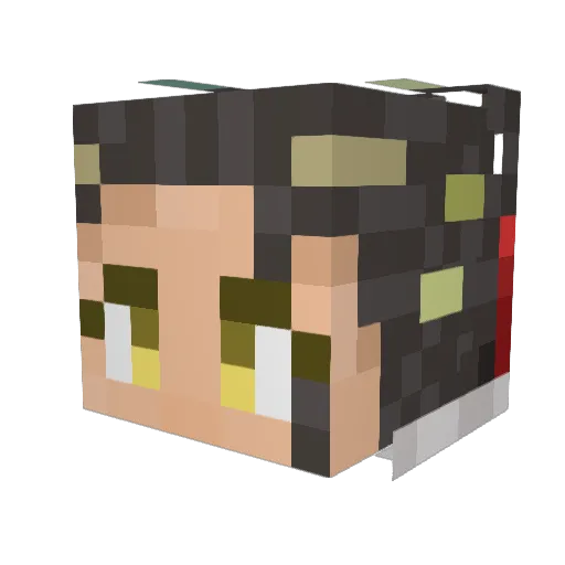Nekolen Minecraft avatar head, 3D render