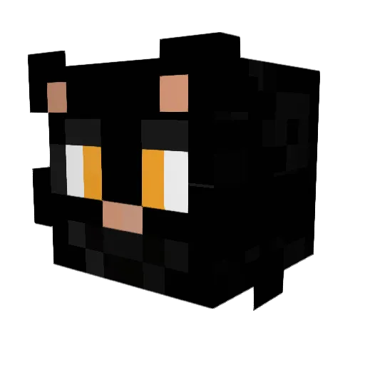 Nekolunar Minecraft avatar head, 3D render