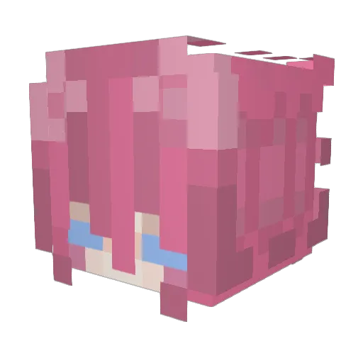 Nekolychan Minecraft avatar head, 3D render