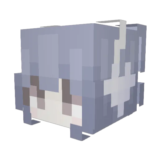 Nekoma Minecraft avatar head, 3D render